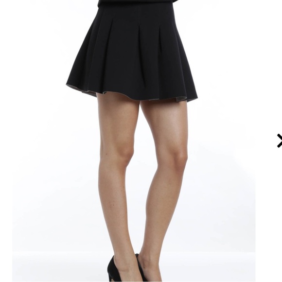 ALEXANDER WANG Black Neoprene Box Pleated Short Length Mini Skirt Small - Picture 4 of 15